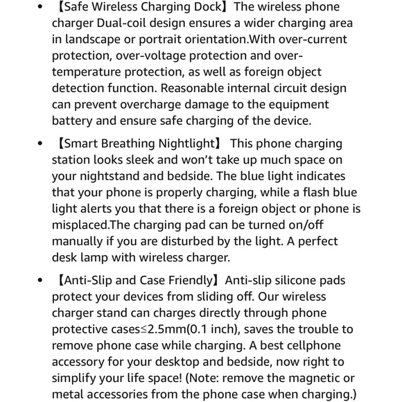 3 in 1 Wireless Charging Station iOS Fast Wireless Charger Stand Black - Picture 12 of 12